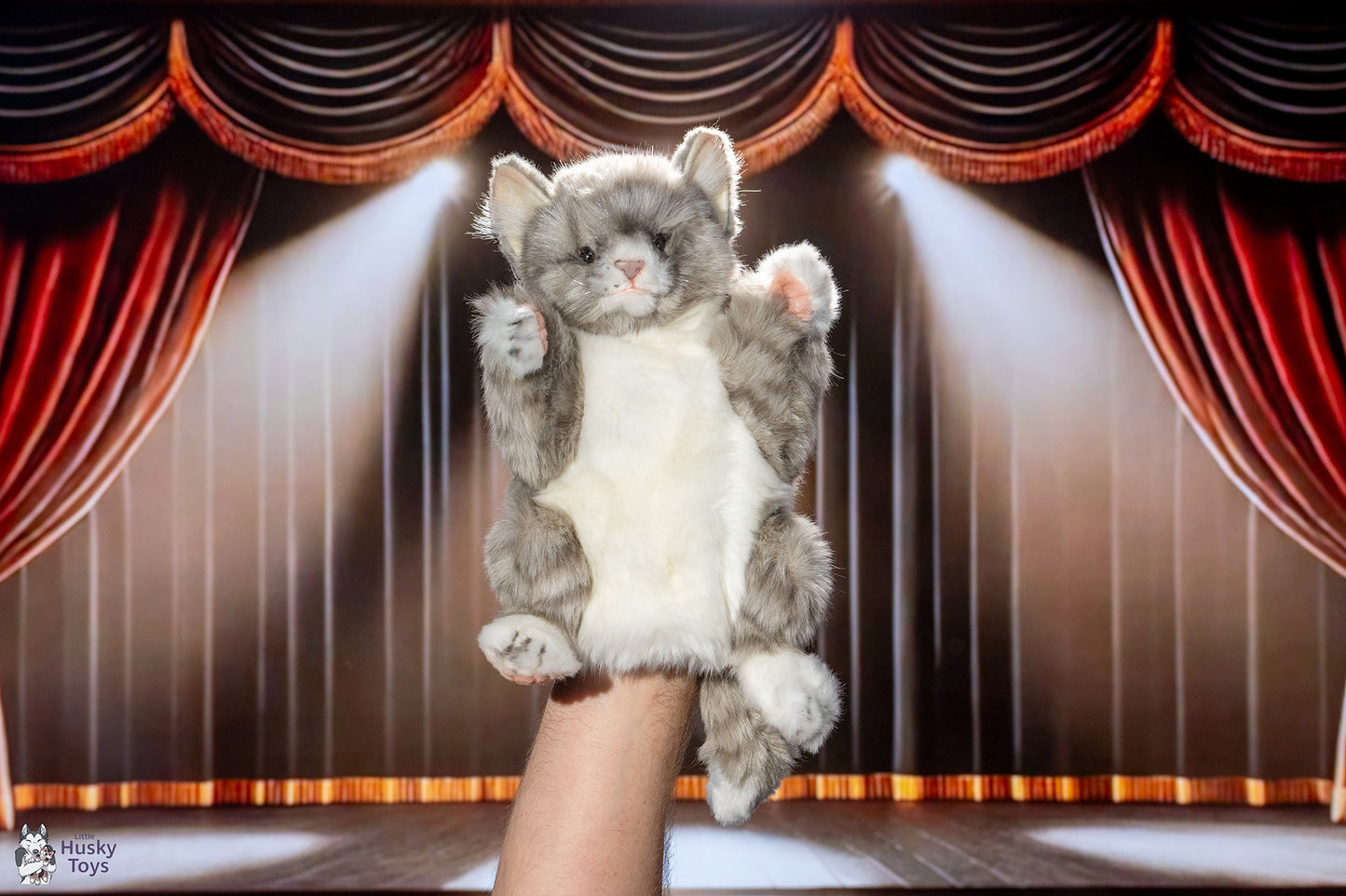 Hansa Creation Grey & White Cat Puppet