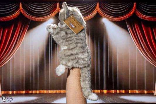 Hansa Creation Grey & White Cat Puppet
