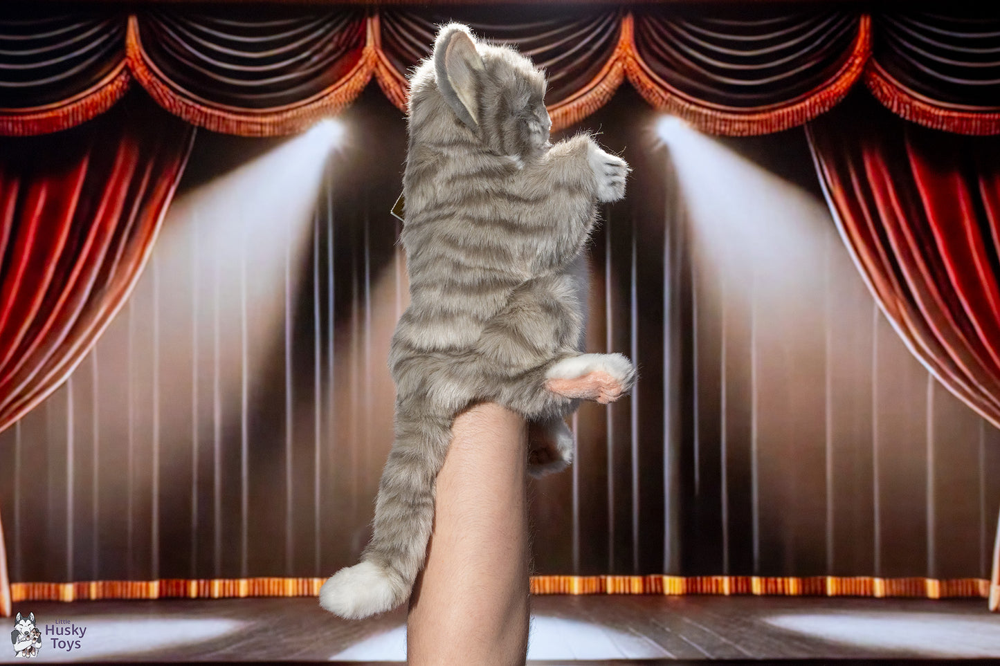 Hansa Creation Grey & White Cat Puppet