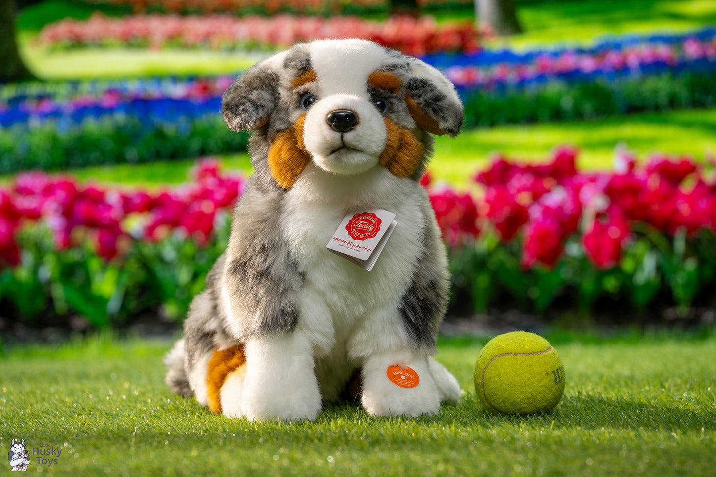 Teddy Hermann Australian Shepherd sitting 30 cm