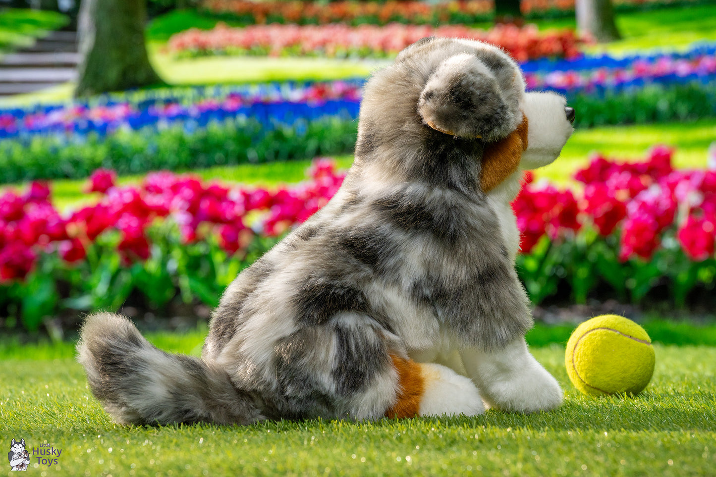 Teddy Hermann Australian Shepherd sitting 30 cm
