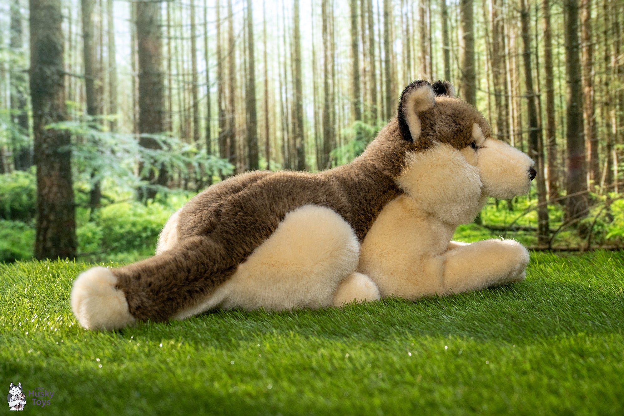Teddy Hermann Lying Wolf – Little Husky Toys